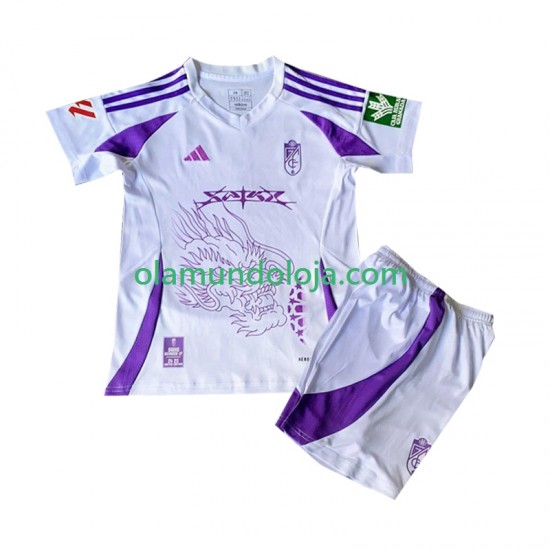 Camisola Girona Criança Equipamento Quarto 2024-2025 Manga Curta